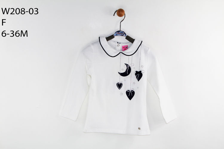 Picture of W20803 GIRLS PETERPAN COLLAR FLEECY TOP